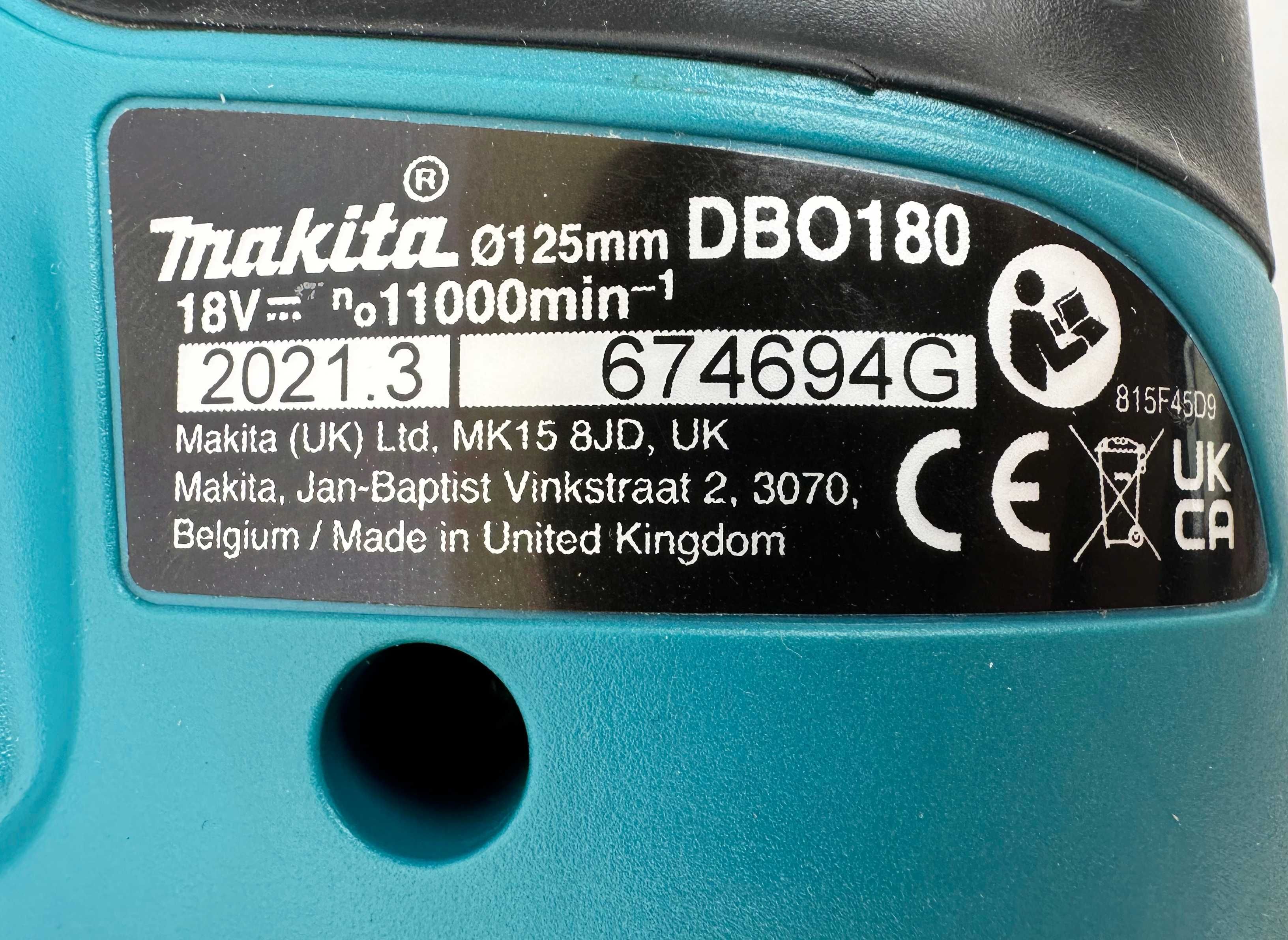 Makita DBO180 - Акумулаторен ексцентършлайф 2x18V 5.0Ah като нов!