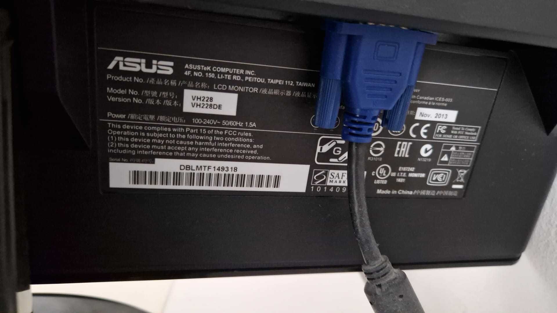 Monitor LED ASUS 21.5", Wide, Full HD, Negru, VH228DE