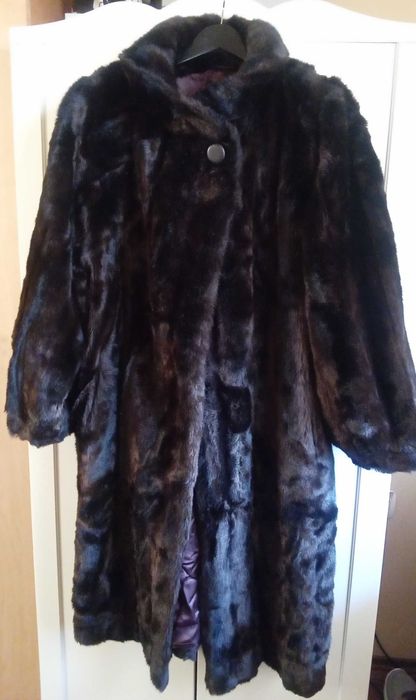 Френско кожено палто с косъм