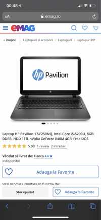 Laptop HP I5,4gb ram,placa video 4gb