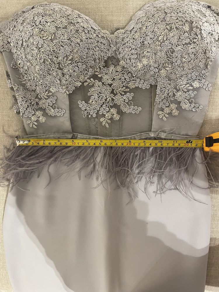 Rochie dantela si pena Ana Radu, Cristallini, Marquise, Nissa