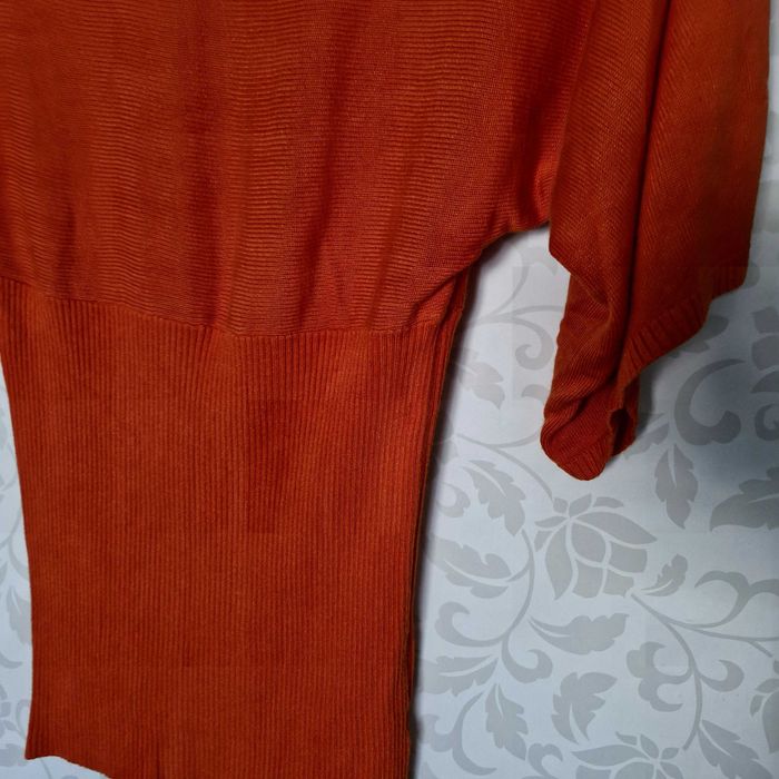 Pulover ETIC portocaliu – croială chic, mâneci largi, mărime S