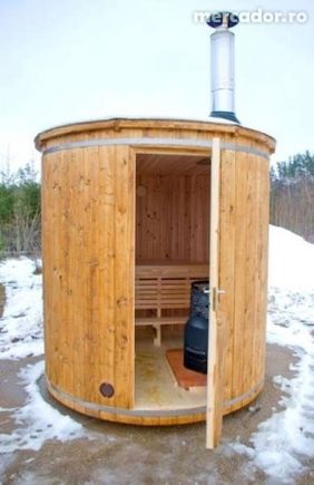 Sauna barrel - sauana de exterior - verticala