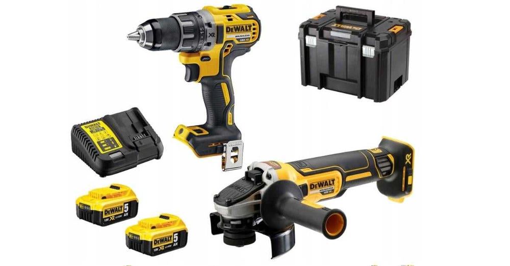 Ъглошлайф и Винтоверт Dewalt DCK2020P2T с батерии,зарядно и куфар