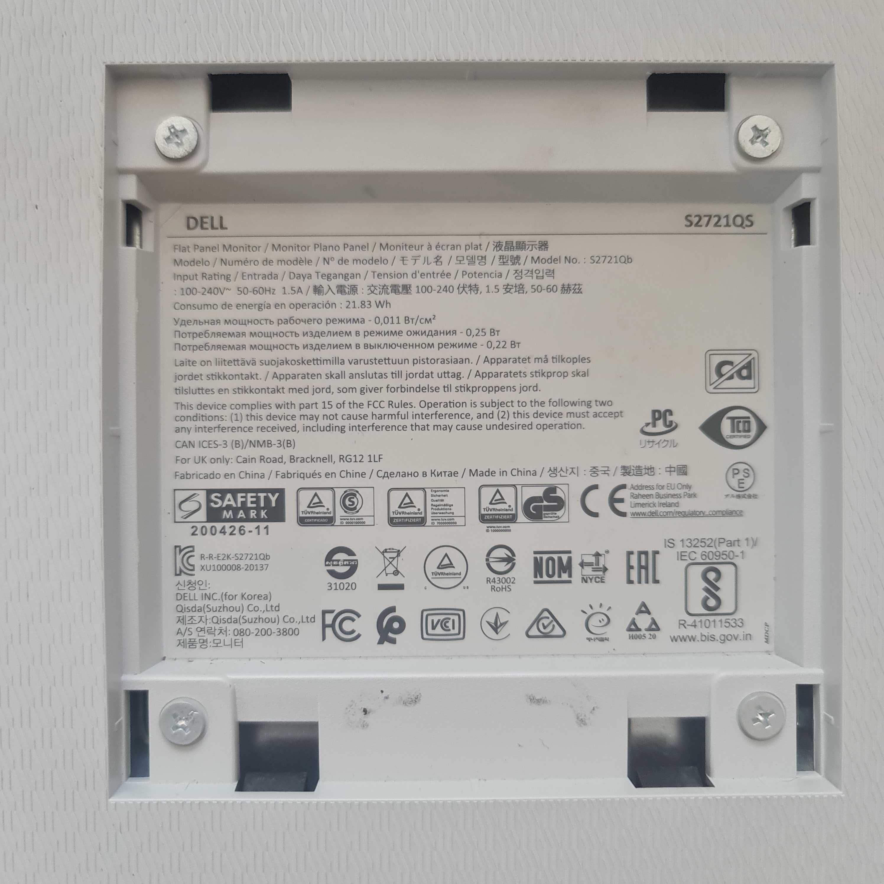 Монитор DELL S2721QS, 27" IPS LED