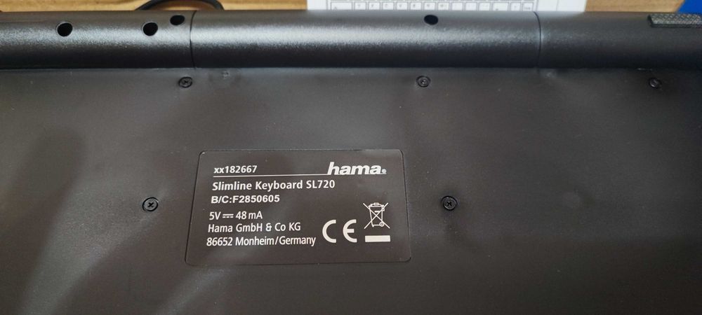 Tastatură Hama cu fir Slimline "SL720", negru,  88 taste, layout RO.