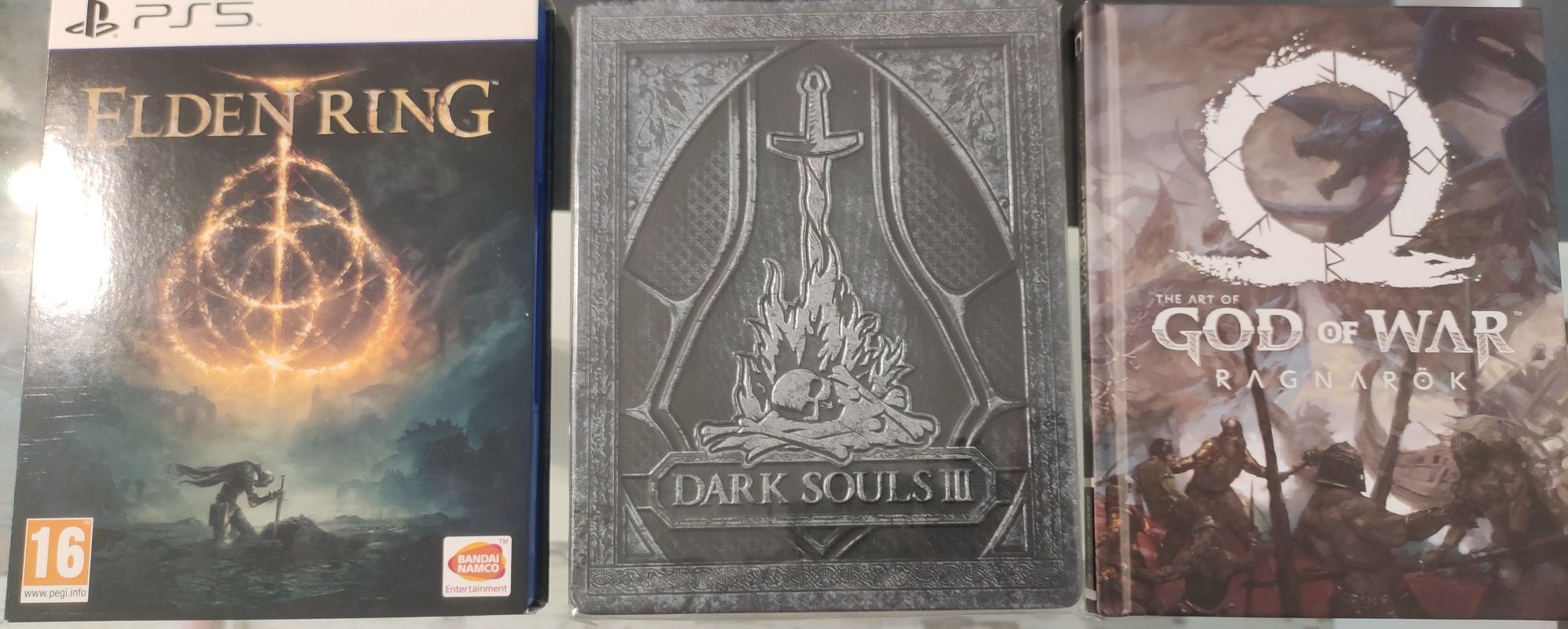 Elden ring launch edition, Dark souls 3 steelbook, God of war art book