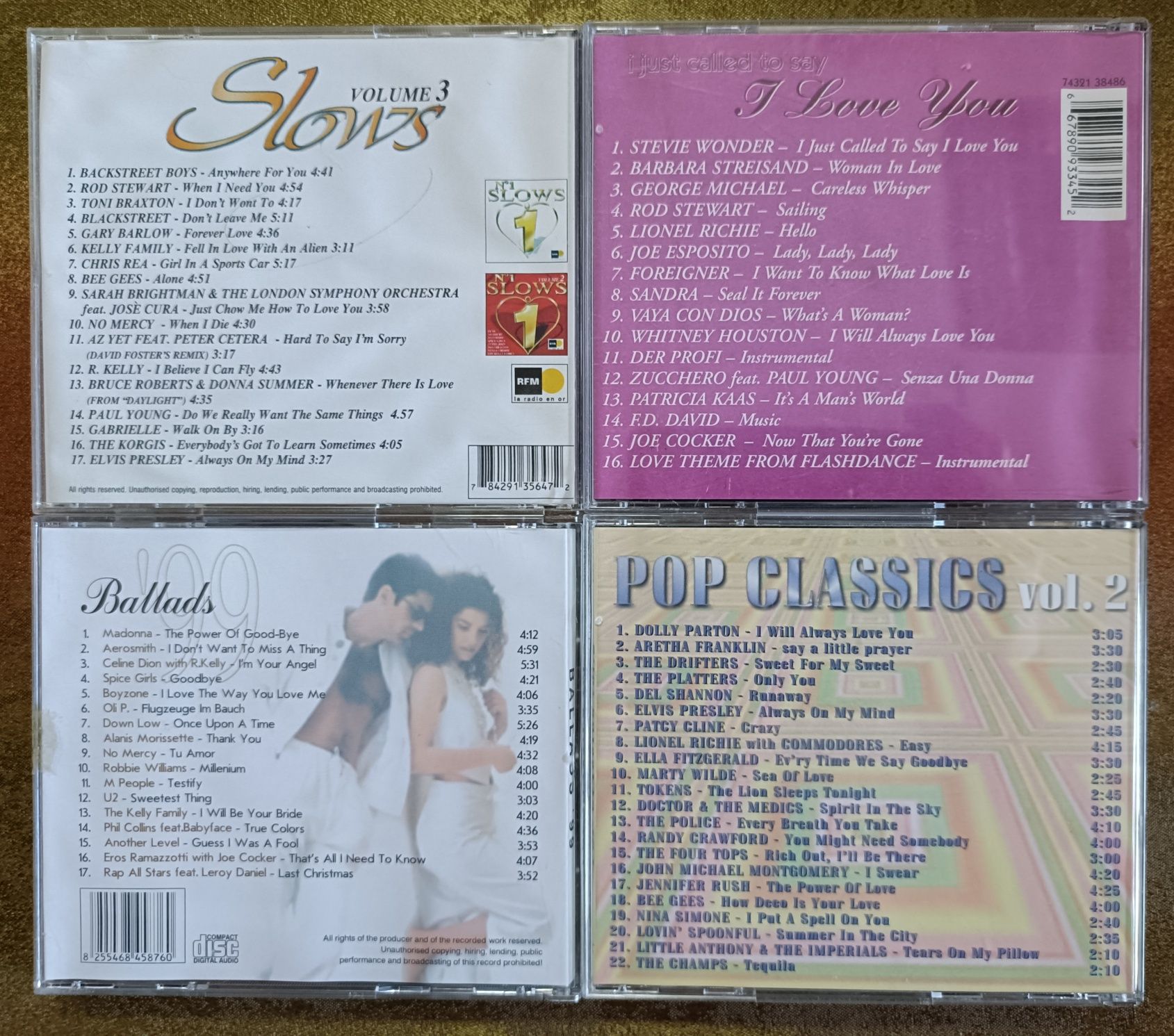 4 CD -uri cu muzică,, Collection of greats ballads