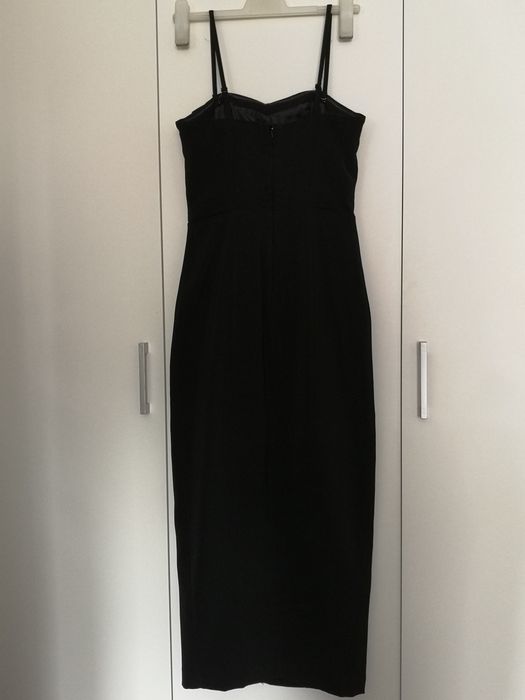 Rochie de ocazie, neagra, cu crăpătura, 36, H&M