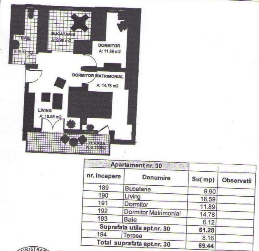 Apartament 61mp, Jucu de Mijloc