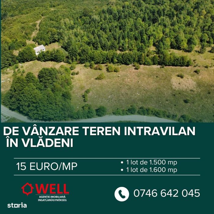 De vânzare teren intravilan în Vlădeni, comuna Dumbrăvița