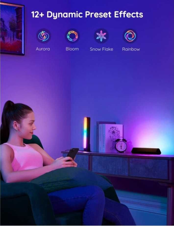 Set 2 lampi LED RGBICWW Govee Flow Plus Light Bars TV Govee H6056
