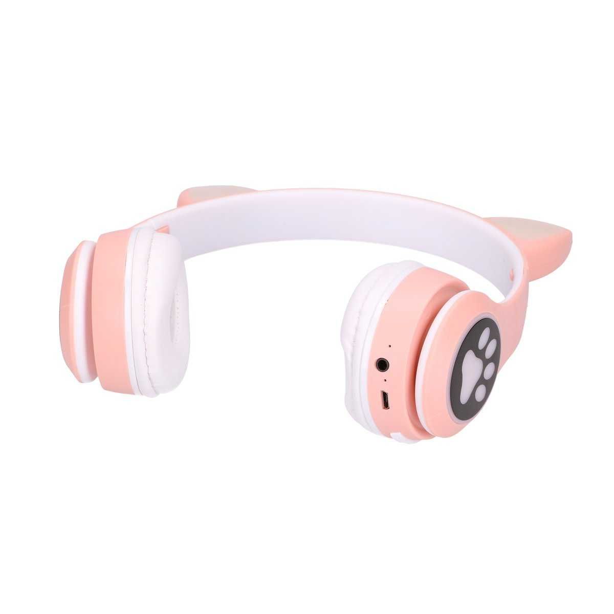 Casti Wireless Extralink Kids Cat-Ear Bluetooth 5.0 RGB Culoare Roz