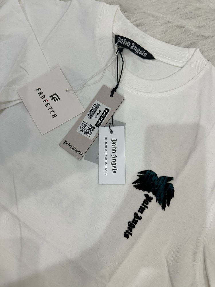 Tricou bumbac Palm Angels off white