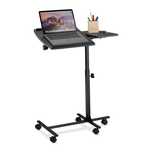 Suport pentru laptop inaltime reglabila roti rotativ negru 85x60x40cm