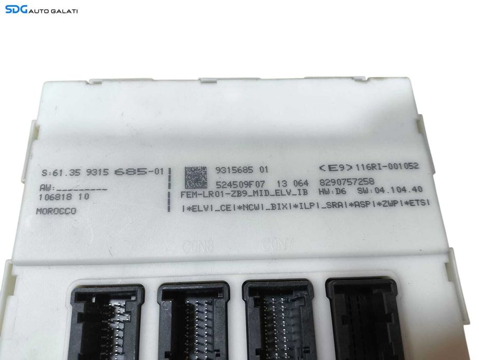 Unitate Modul Calculator FCC Control Confort Tablou Panou Sigurante BMW Seria 3 F30 F31 2.0 Diesel 2011 - 2018 Cod 9315685 9315685-01 [LR1629] [LR1630] [LR1631]