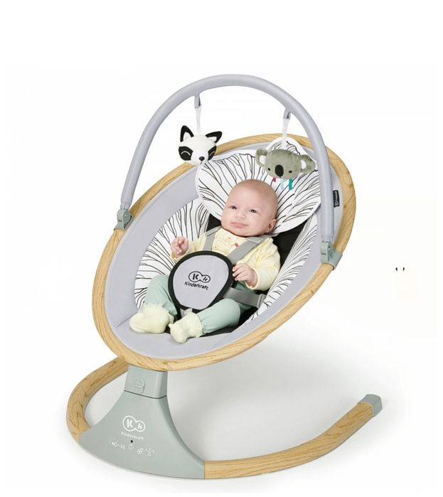 Електрическа люлка/шезлонг KinderKraft LUMI, Дървен