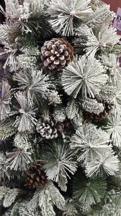 Изкуствено борче/елха със заскрежени иглички-размери