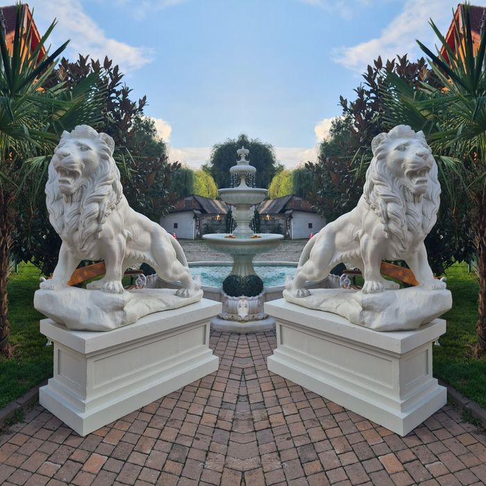 Leu mare din beton,leu din beton,set statuete lei din beton