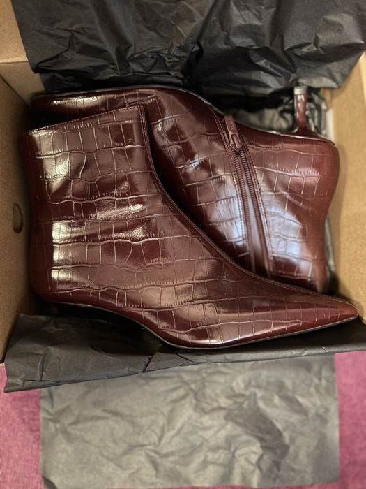 Botine Mango bordo 38 cu toc kitten - noi