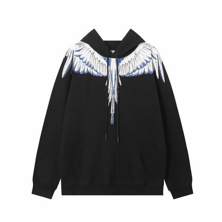 Hanorac Marcelo Burlon County of Milan White and Blue Wings Hoodie