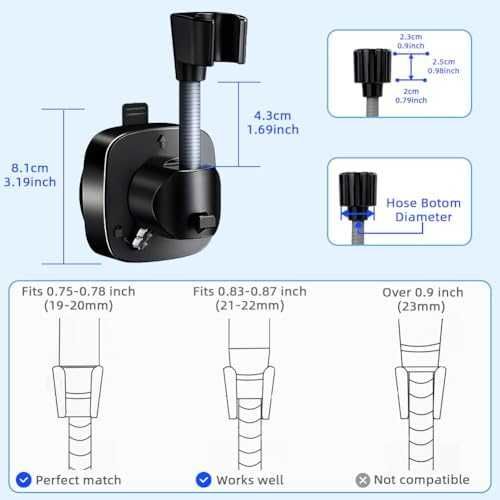 Нов Регулируем държач за душ с вакуум – ABS, водоустойчив и стабилен