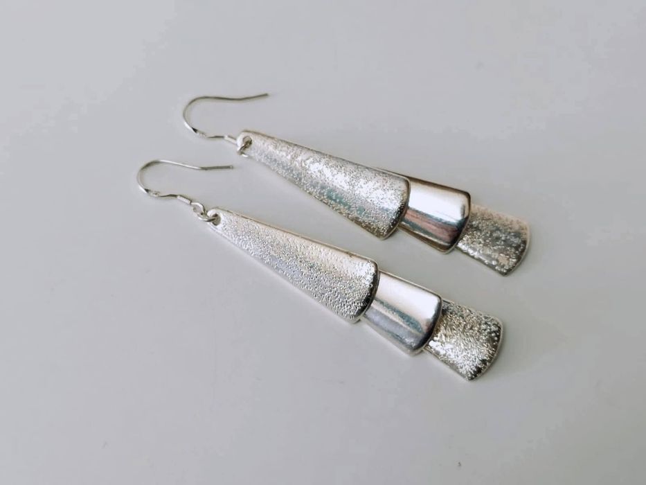 Vechi cercei placati cu argint, cu inchizatoare din argint de 925