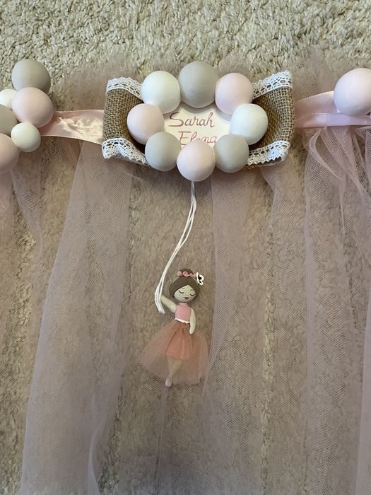 Decor cristelnita personalizat Sarah Elena decor cadita a doua zi