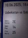 UZB QAT oʻyinig bilet bor 1 dona