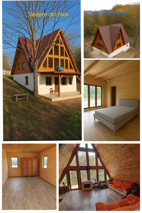 Casa noua, langa pădure cu living înalt de 7m,