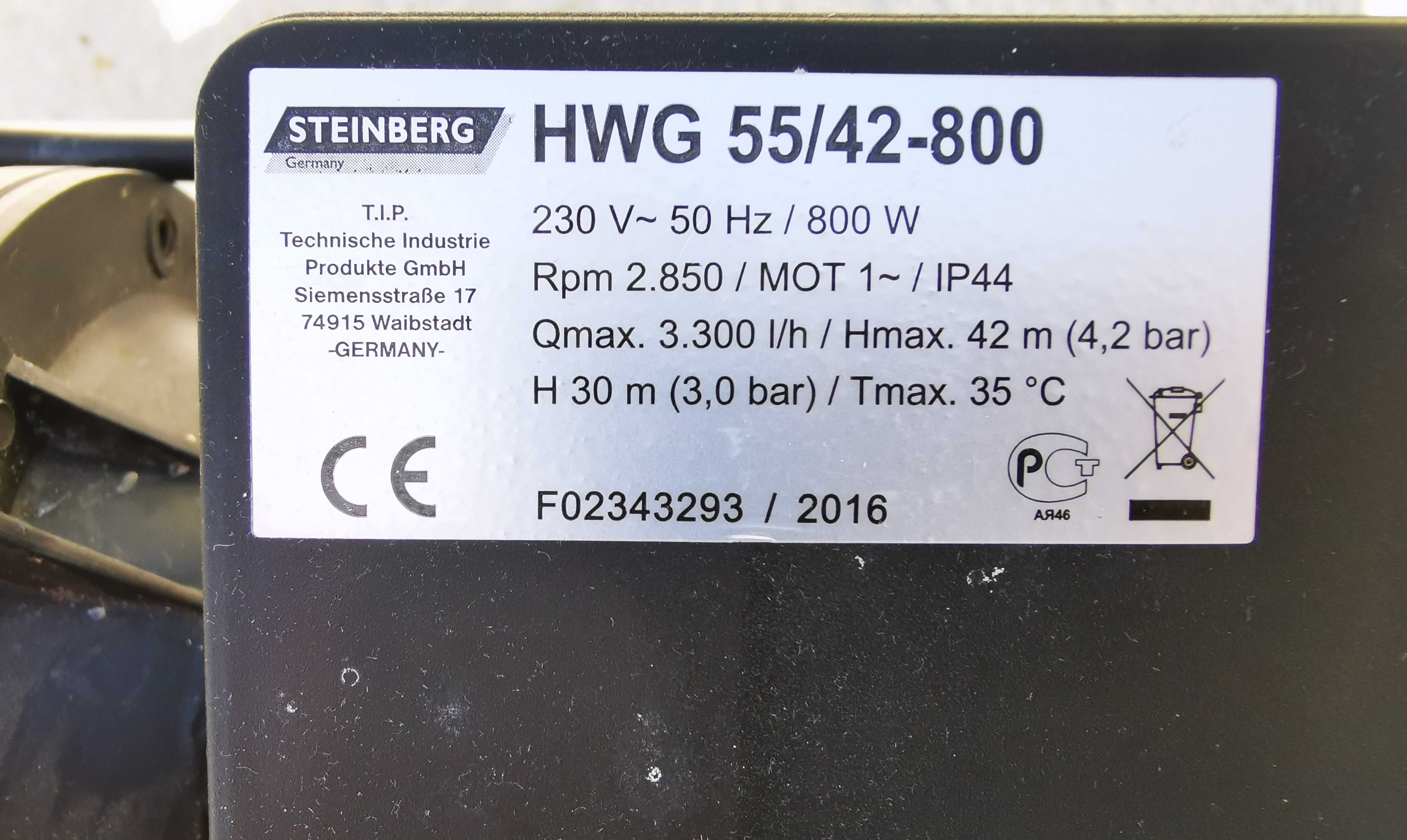 Хидрофорна помпа"STEINBERG HWG 55/42-800"
