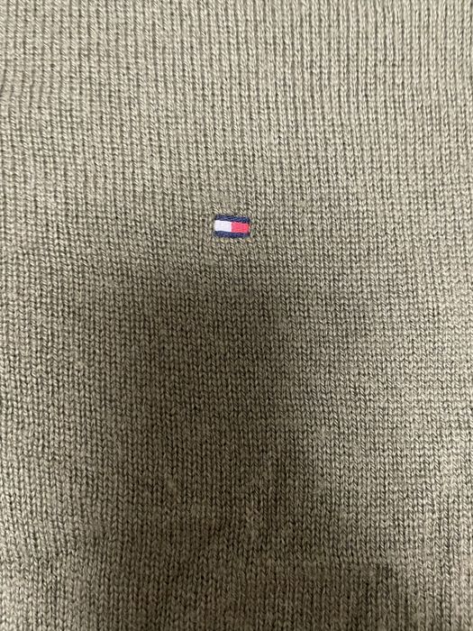 Мъжки тъмнозелен пуловер с яка Tommy Hilfiger