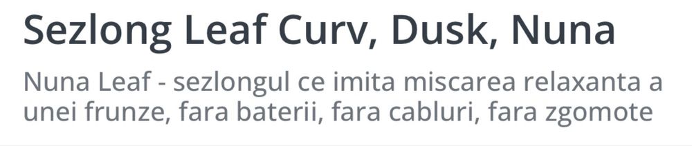 Balansoar bebe metalic Nuna