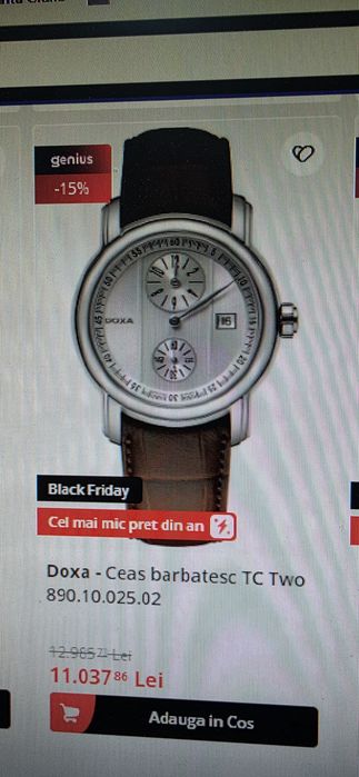 Ceas Doxa Tc Two 890.10. 105.01 Regulator Steel