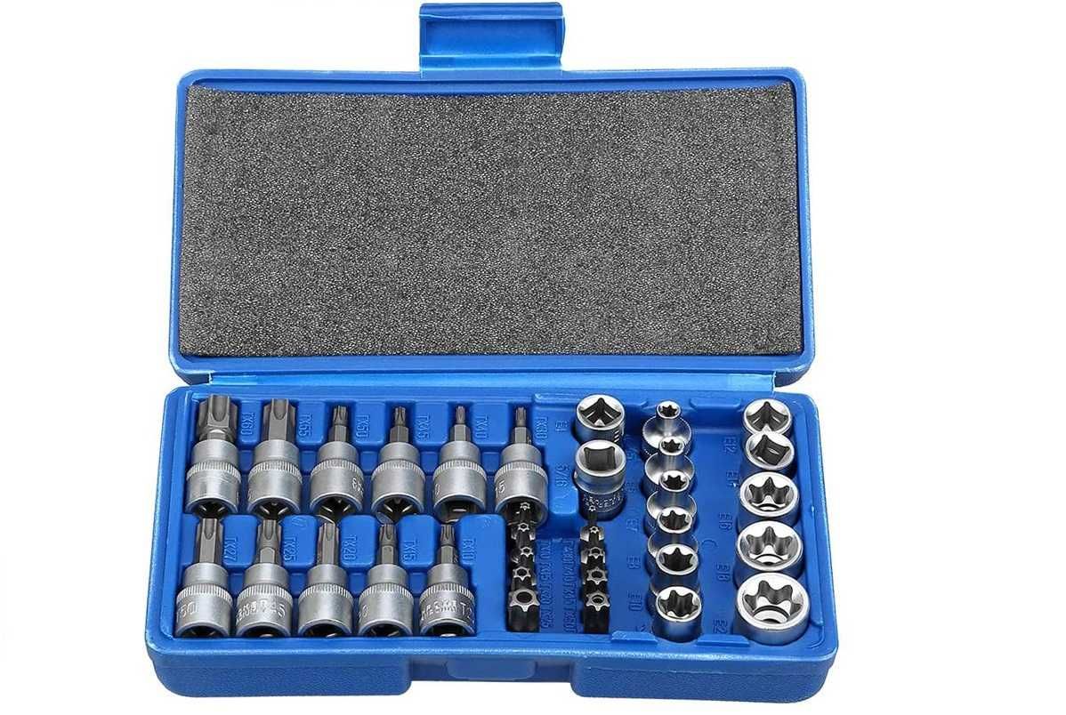 Trusa set chei tubulare biti torx, 34 piese