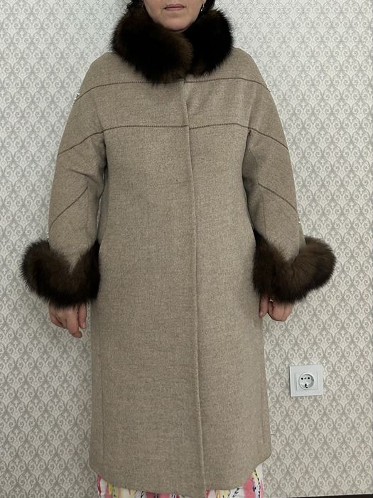 Турецкое пальто с воротником из норки