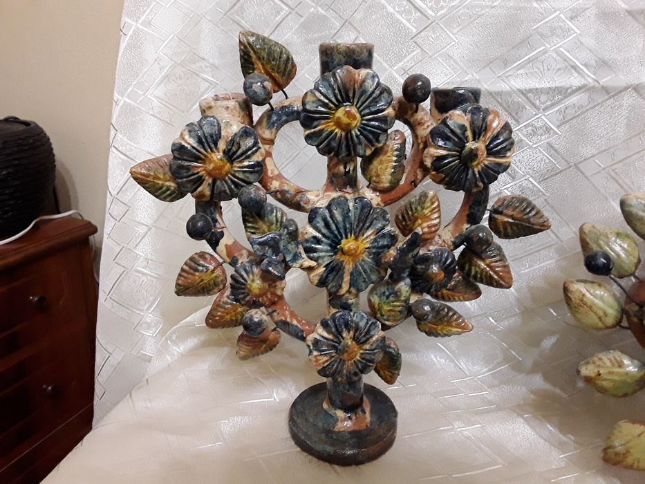 Set de 3 obiecte mexicane, arborele vietii, 2 sfesnice si o oglinda,