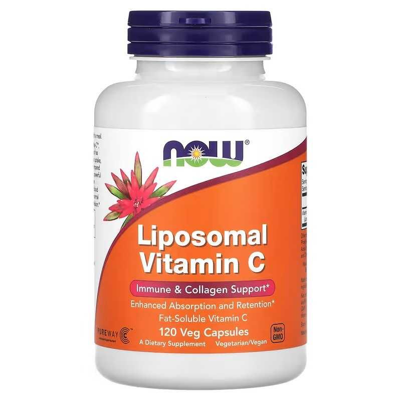 NOW Foods K2, Витамин K2 C-1000 с цинком Липосомальный витамин C