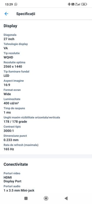 Monitor gaming 27" nou in garantie