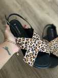 Sandale piele animal print
