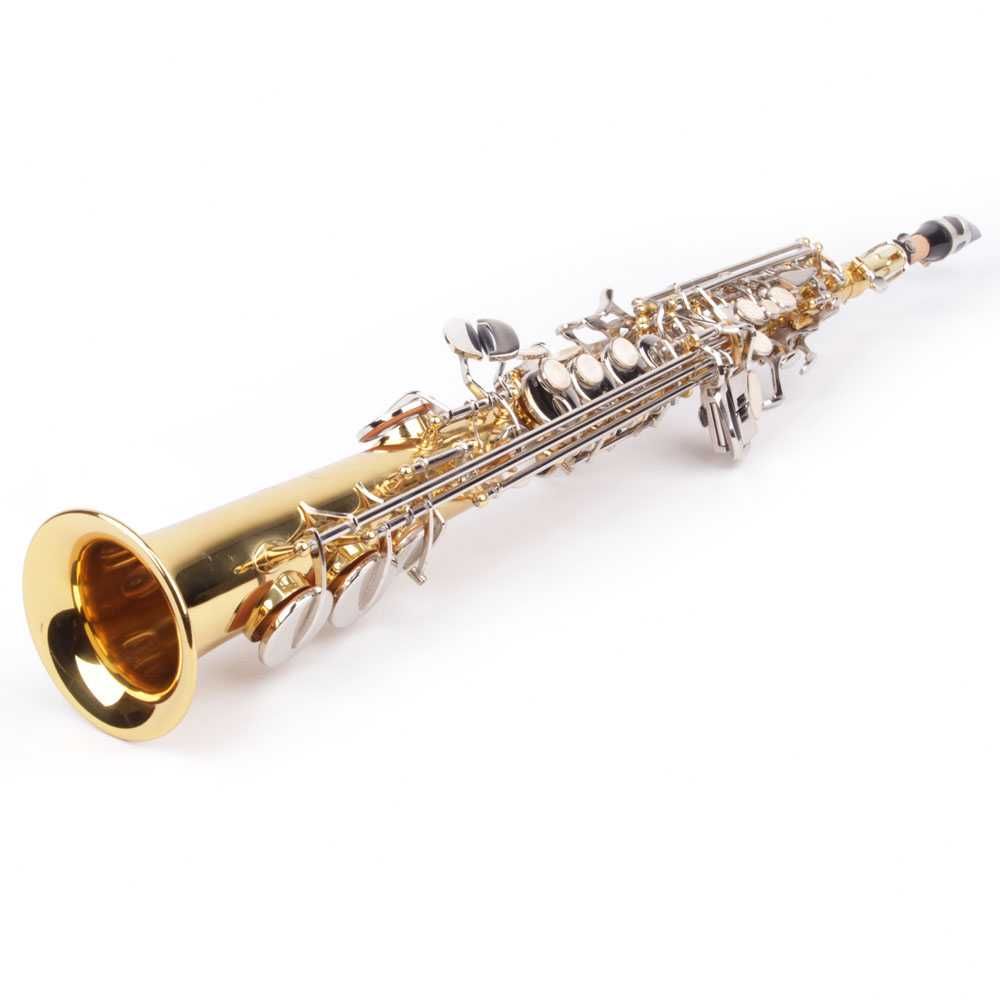 Saxofon Sopran drept Karl Glaser Saxophone auriu+argintiu Si b NOU