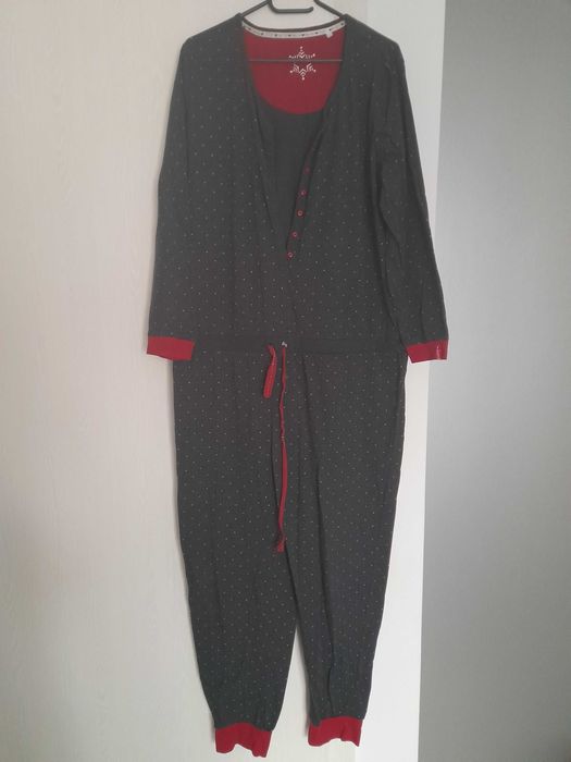 Salopeta de casa, gri, cu stelute, marime XL, marca C&A