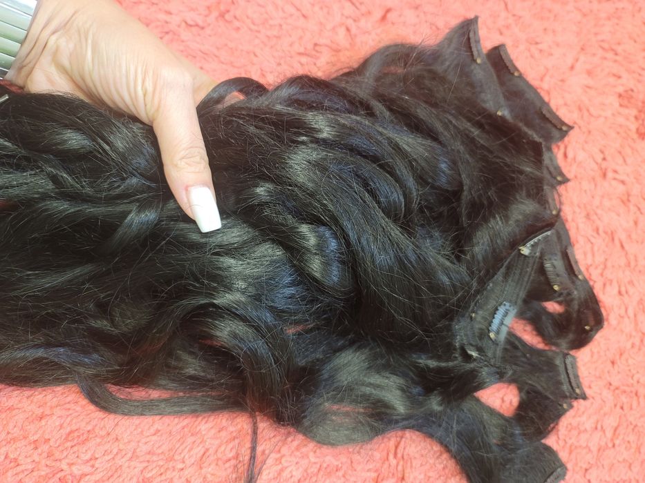 Vând extensii par natural 100% remy+ 65cm negru