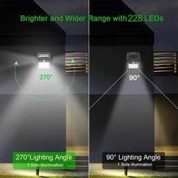 228 LED Lampa solara pentru exterior cu senzor de miscare