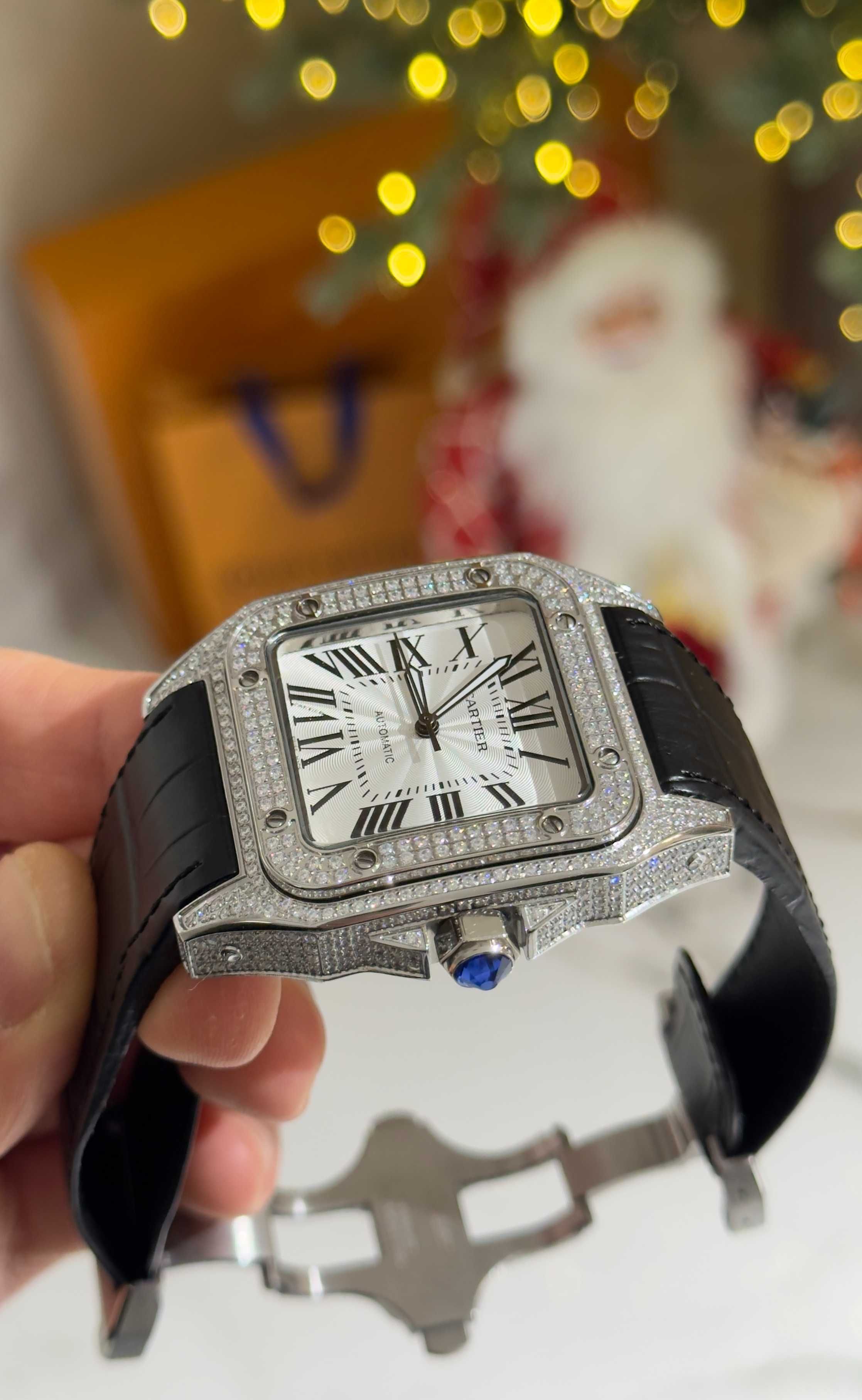 cartier santos 100 full dimaond