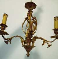 Candelabru antic din bronz Dore in stilul Rococo cu 3 brațe ,piesa cu
