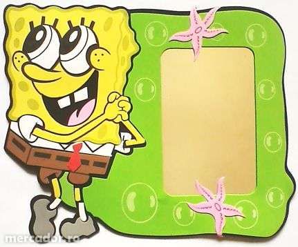 Sticker 3D vesel & viu colorat Sponge Bob cu Oglinda