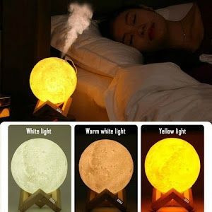 Lampa de veghe cu umidificator, Luna DEKA Moon 3D, 880 ml