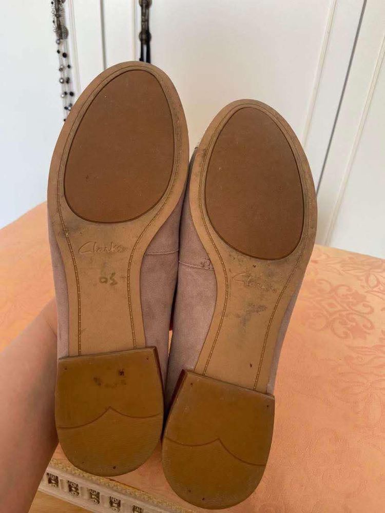 Велурени обувки, балеринки, пантофки Clarks, 39,5