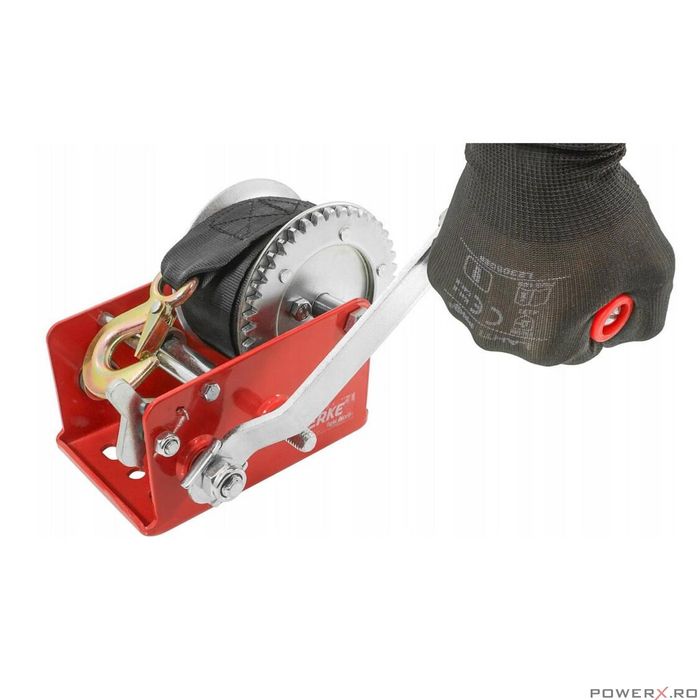 Troliu manual, vinci, 1200 Kg, lungime curea 10 m, grosime cablu 5 mm,